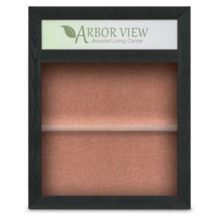 United Visual Products Outdoor Enclosed Combo Board, 42"x32", Satin Frame/Black Porc & Pearl UVCB4232OD-BLKPORC-PEARL